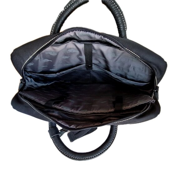 ROOTS SOFT LAPTOP BRIEFCASE GENUINE LEATHER TRIM - Picture 11 of 13